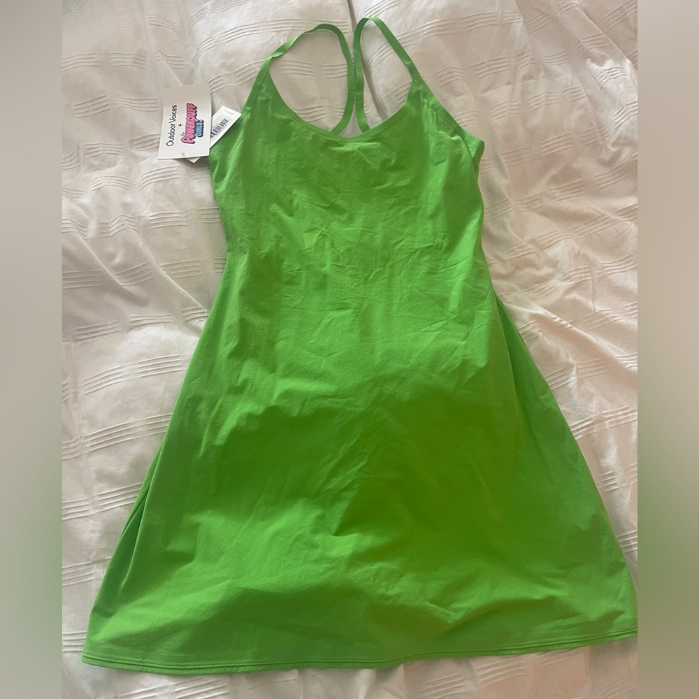 Outdoor Voices x The Powerpuff Girls Buttercup Green Exercise Dress